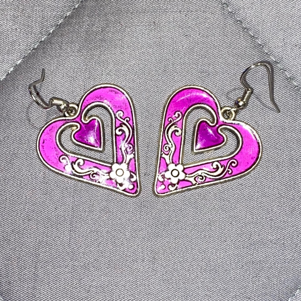 Purple Heart Earrings